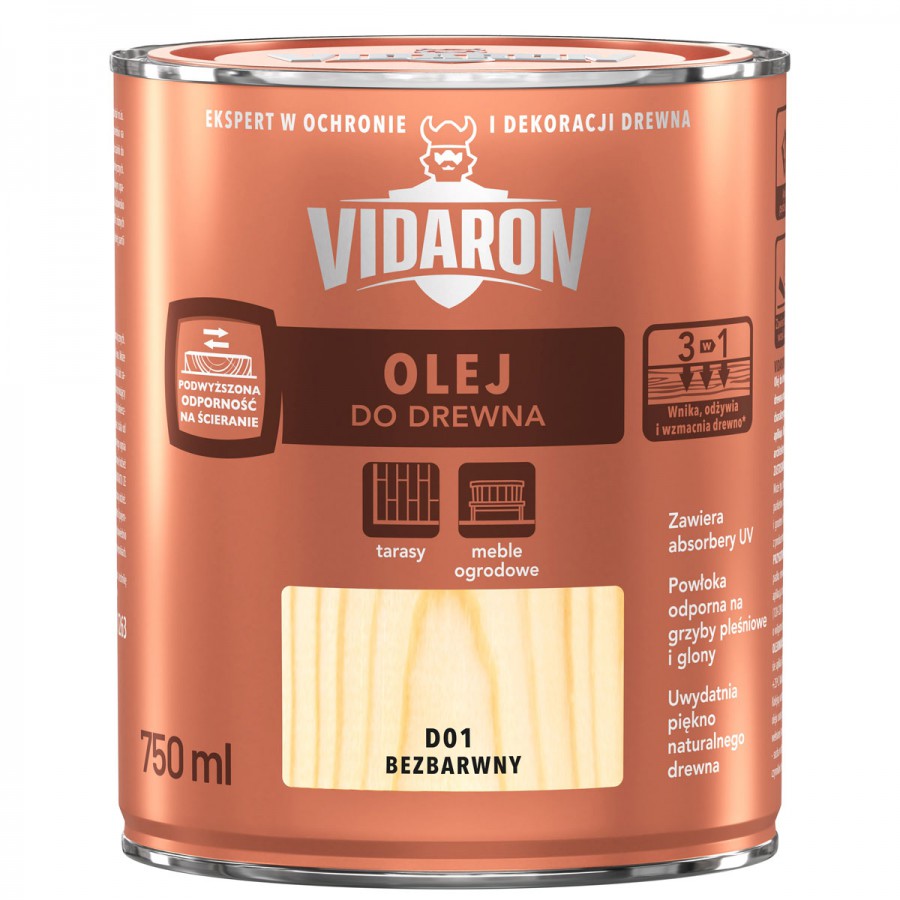 VIDARON. Olej do drewna, bezbarwny