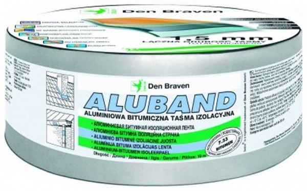 Bitumiczna taśma izolacyjna Aluband o szerokości 7,5 cm firmy Den Braven,