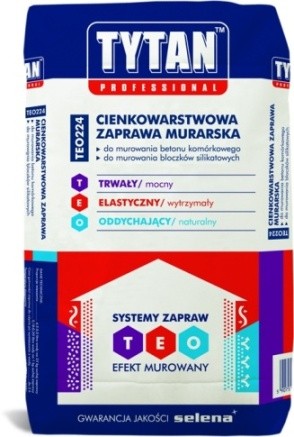 Cienkowarstwowa zaprawa murarska Tytan TEO 224 Fot. Selena SA