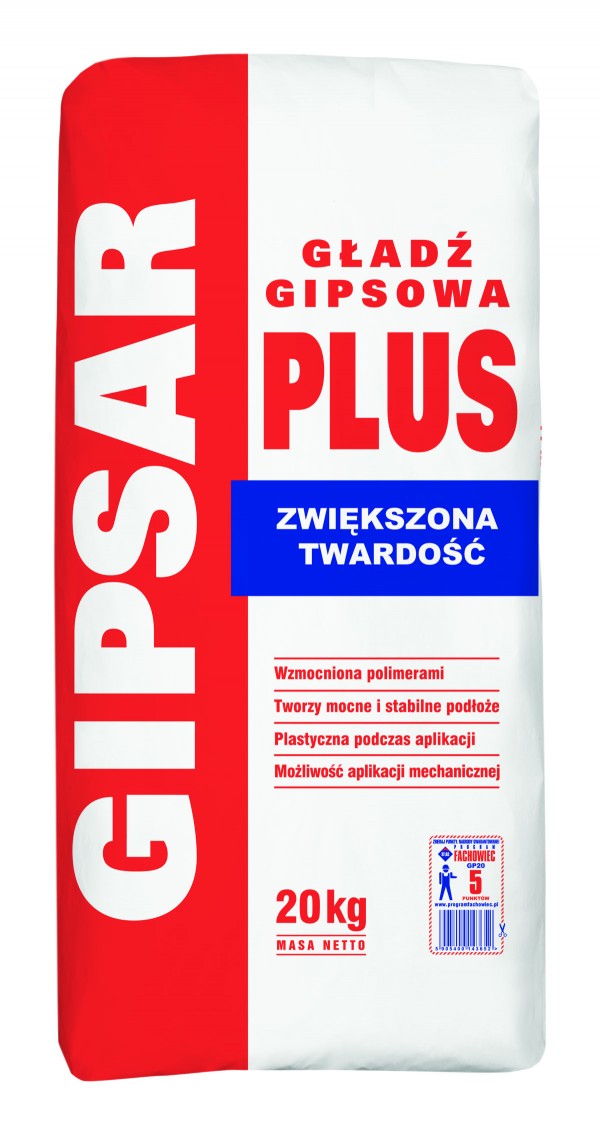 Nowa, twarda i plastyczna - gładź GIPSAR PLUS