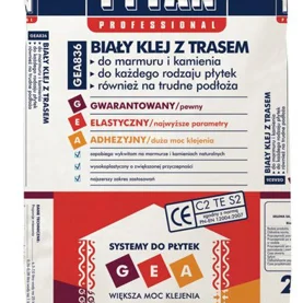Biały klej do płytek z trasem GEA836 