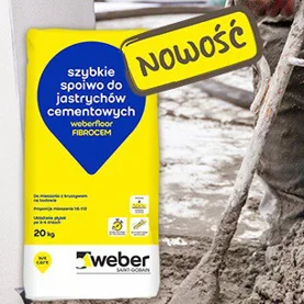 Szybkie weberfloor FIBROCEM spoiwo Weber dla idealnego jastrychu z mixokreta