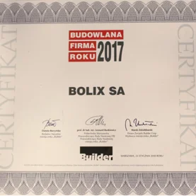 Bolix laureatem BUILDER AWARDS 2017