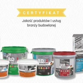 Certyfikat  jakości produktów i usług w branży budowlanej dla Botament