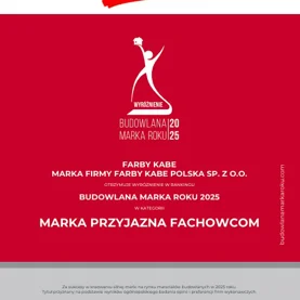 Firma Farby KABE została wyróżniona w rankingu Budowlana Marka Roku