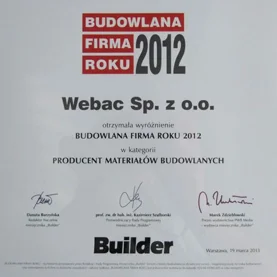 Wyróżnienie dla firmy WEBAC
